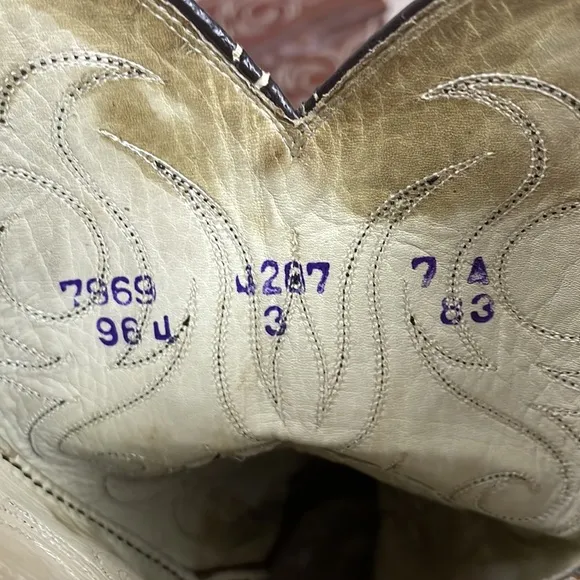 Vintage Dan Post Cowboy Boots Leather Western Style 4287 Size 7 A