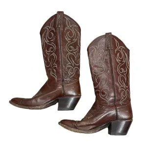 Vintage Dan Post Cowboy Boots Leather Western Style 4287 Size 7 A