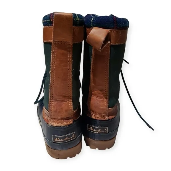 Vintage Eddie Bauer Duck Boots Winter Handmade Fleece Lined Size 7