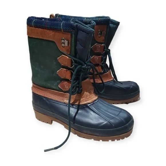 Vintage Eddie Bauer Duck Boots Winter Handmade Fleece Lined Size 7