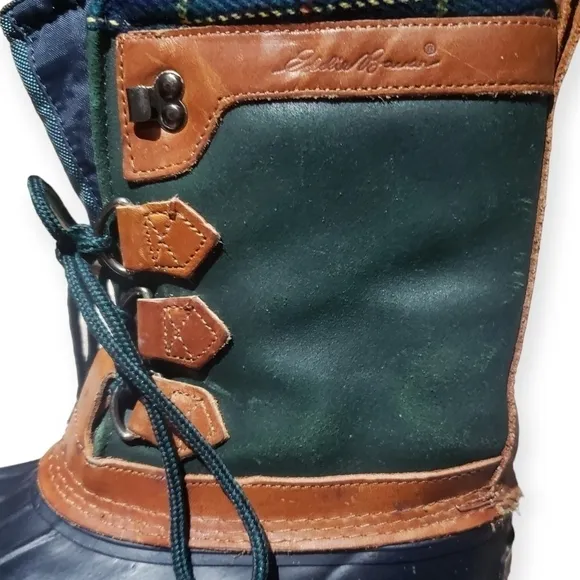 Vintage Eddie Bauer Duck Boots Winter Handmade Fleece Lined Size 7