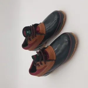 Vintage Etienne Agner ankle snow rain boots leather rubber Lace-up women 7 y2k