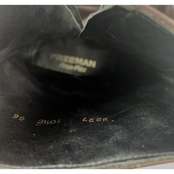 Vintage Freeman Men's Free Flex Brown Leather Ankle Boots Size 10.5C