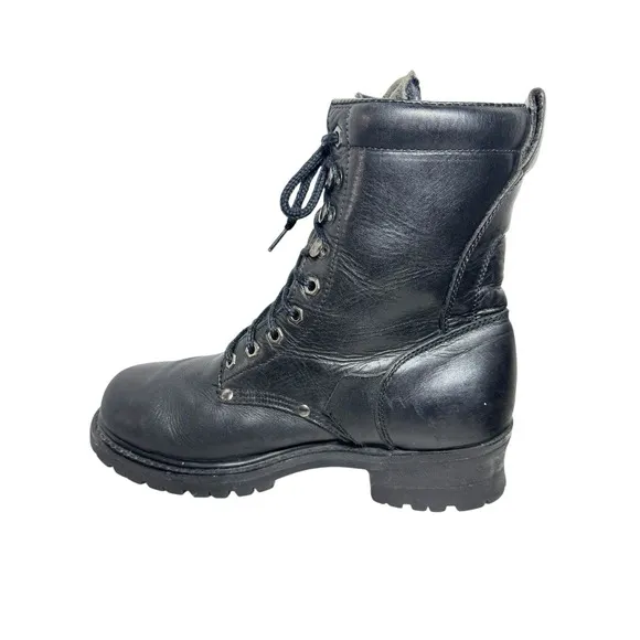 Vintage Harley Davidson Black Leather Motorcycle Riding Boots, Men's 9.5
