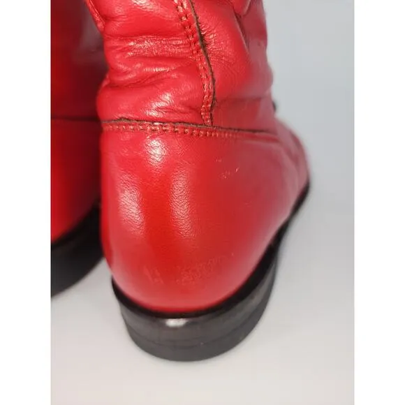 Vintage Justin Red Leather Lace-Up Boots Women’s 7.5B