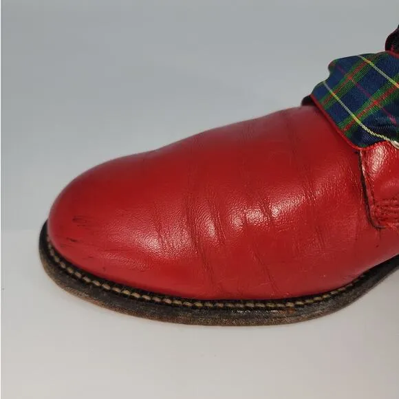 Vintage Justin Red Leather Lace-Up Boots Women’s 7.5B