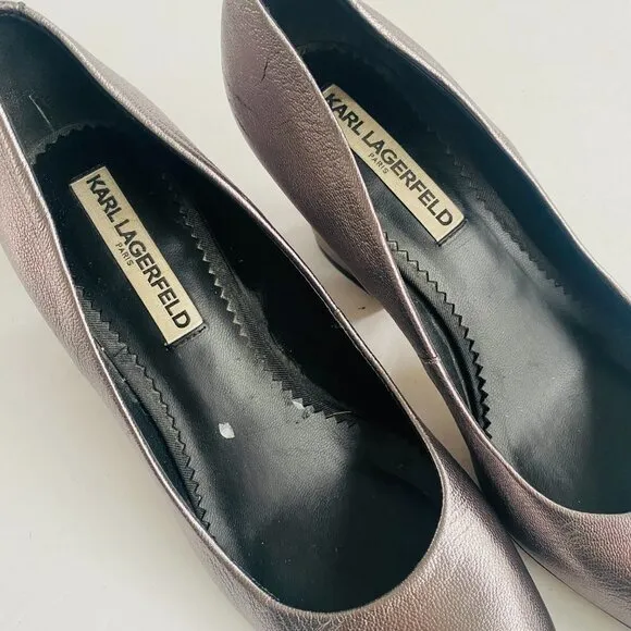 Vintage KARL LAGERFELD PARIS Sabrina Pump Silver