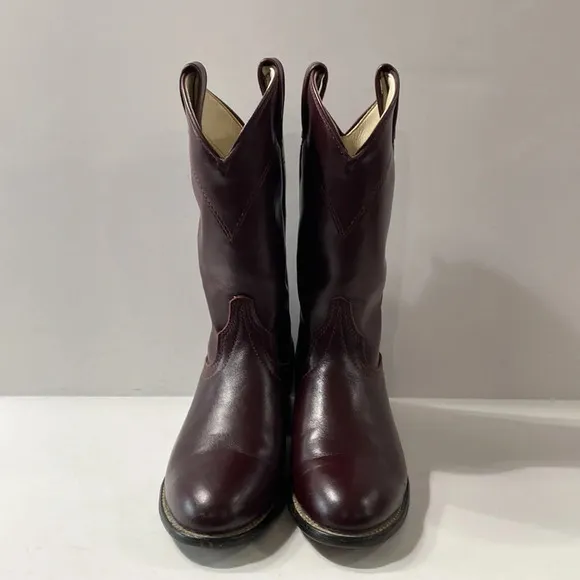 Vintage Laredo Western Cowgirl Burgundy Red Leather Equestrian Cowboy Boots *6.5