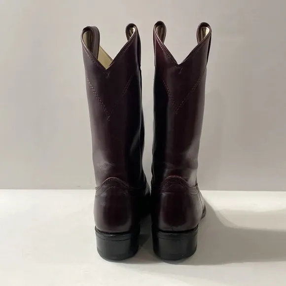 Vintage Laredo Western Cowgirl Burgundy Red Leather Equestrian Cowboy Boots *6.5