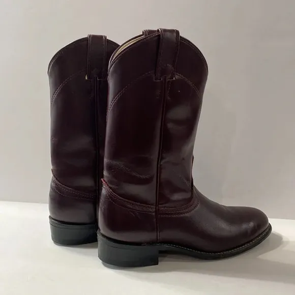 Vintage Laredo Western Cowgirl Burgundy Red Leather Equestrian Cowboy Boots *6.5