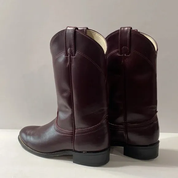 Vintage Laredo Western Cowgirl Burgundy Red Leather Equestrian Cowboy Boots *6.5