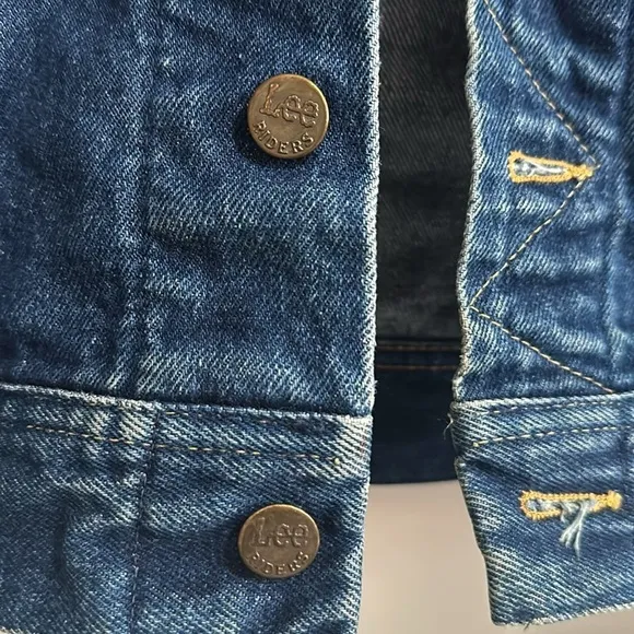 Vintage Lee Women's 38 Button Front Jean Trucker Jacket Blue Denim Western Coat