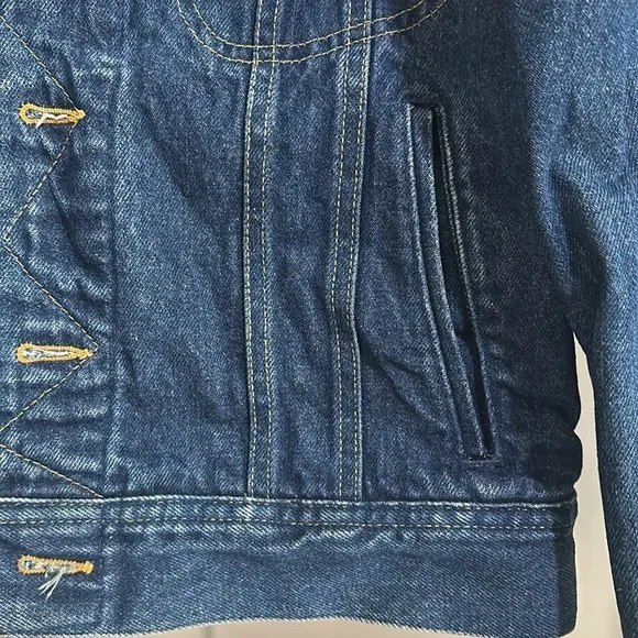 Vintage Lee Women's 38 Button Front Jean Trucker Jacket Blue Denim Western Coat