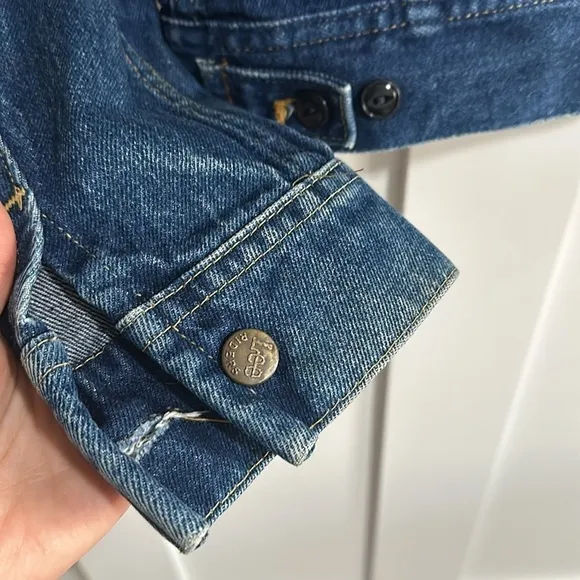 Vintage Lee Women's 38 Button Front Jean Trucker Jacket Blue Denim Western Coat