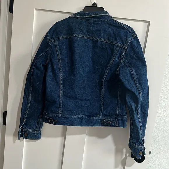Vintage Lee Women's 38 Button Front Jean Trucker Jacket Blue Denim Western Coat