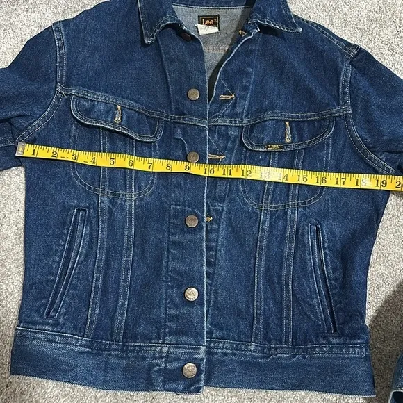 Vintage Lee Women's 38 Button Front Jean Trucker Jacket Blue Denim Western Coat