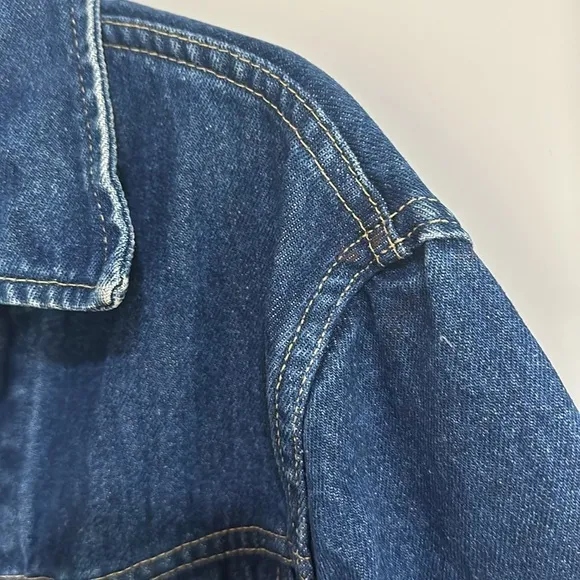Vintage Lee Women's 38 Button Front Jean Trucker Jacket Blue Denim Western Coat
