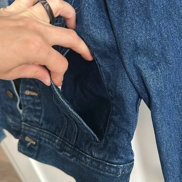 Vintage Lee Women's 38 Button Front Jean Trucker Jacket Blue Denim Western Coat