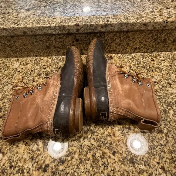 Vintage LL Bean Maine Hunting Duck Rain Boots Women’s 8 Lined Brown Tan Gore-Tex