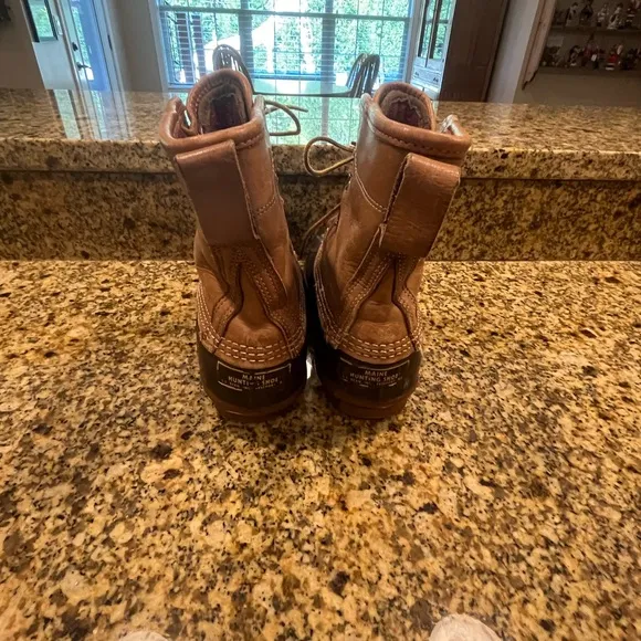 Vintage LL Bean Maine Hunting Duck Rain Boots Women’s 8 Lined Brown Tan Gore-Tex