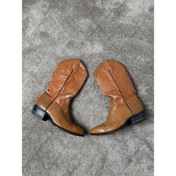 Vintage men's Boots Cowtown Brown Leather Cowboy Boots‎ Vintage Mens Sz 8.5 D