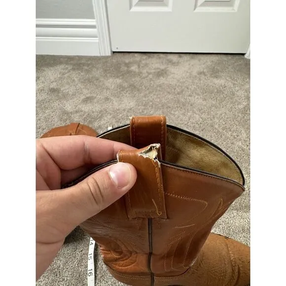 Vintage men's Boots Cowtown Brown Leather Cowboy Boots‎ Vintage Mens Sz 8.5 D