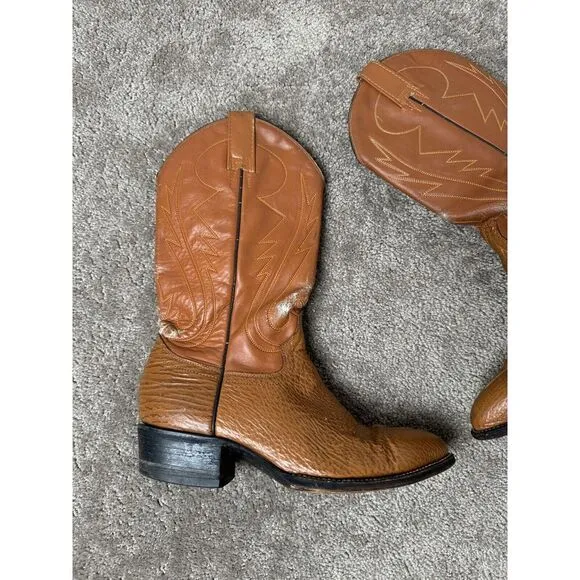 Vintage men's Boots Cowtown Brown Leather Cowboy Boots‎ Vintage Mens Sz 8.5 D