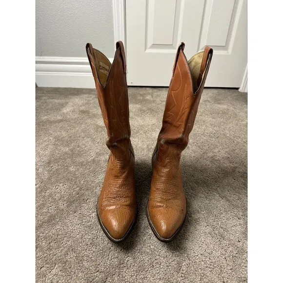 Vintage men's Boots Cowtown Brown Leather Cowboy Boots‎ Vintage Mens Sz 8.5 D