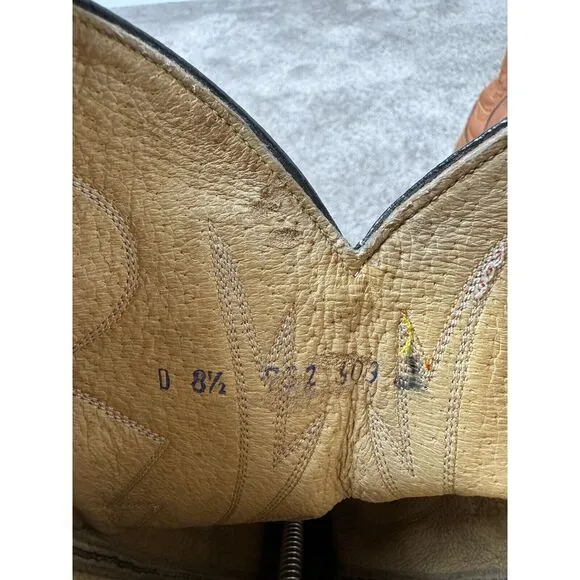 Vintage men's Boots Cowtown Brown Leather Cowboy Boots‎ Vintage Mens Sz 8.5 D