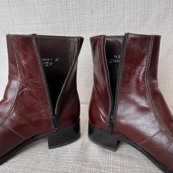 VINTAGE Mens Florsheim Duke Bicycle Toe Boot Cognac Brown Moto Mod