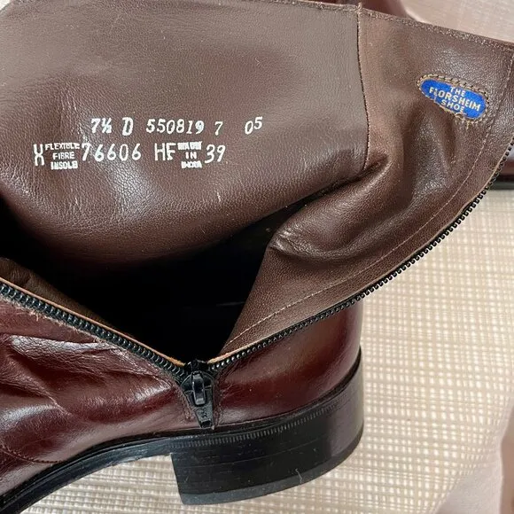 VINTAGE Mens Florsheim Duke Bicycle Toe Boot Cognac Brown Moto Mod