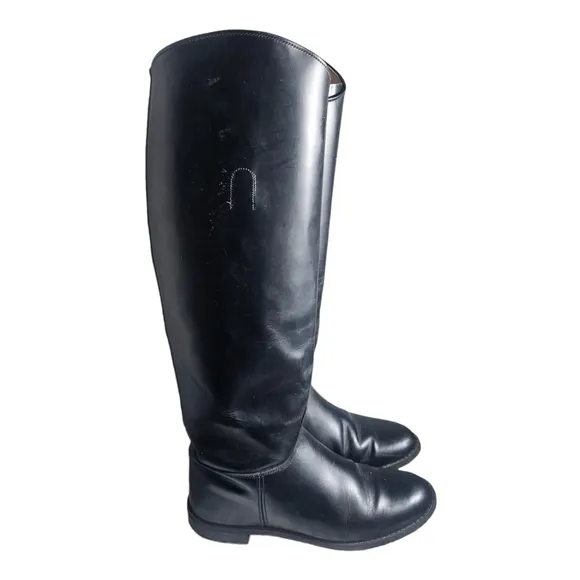 Vintage Northampton Equestrian Boots Women 9 B Black Tall Leather Horseback Boot