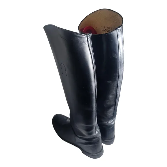 Vintage Northampton Equestrian Boots Women 9 B Black Tall Leather Horseback Boot
