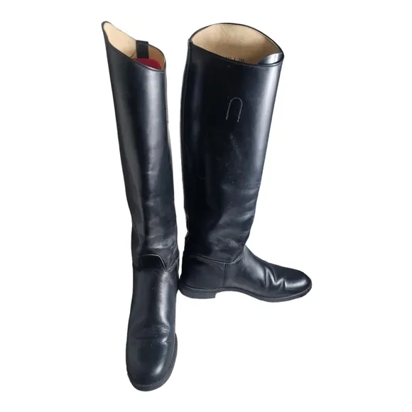 Vintage Northampton Equestrian Boots Women 9 B Black Tall Leather Horseback Boot