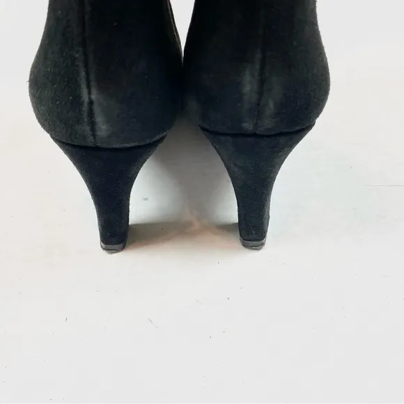 Vintage Pazzo Black Leather Fringe Heeled Boots