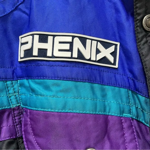 Vintage Phenix Kid's Size 8 Snowsuit Set Coat &amp; Snow Bibs/Overalls Black Blue