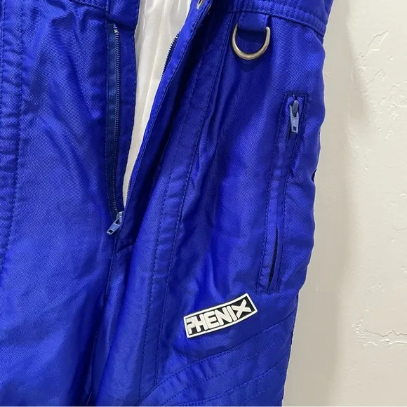 Vintage Phenix Kid's Size 8 Snowsuit Set Coat &amp; Snow Bibs/Overalls Black Blue