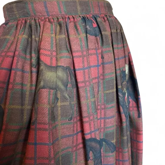 Vintage Ralph Lauren Equestrian Plaid Maxi Skirt – Size 10 (Fits Like Modern 6)