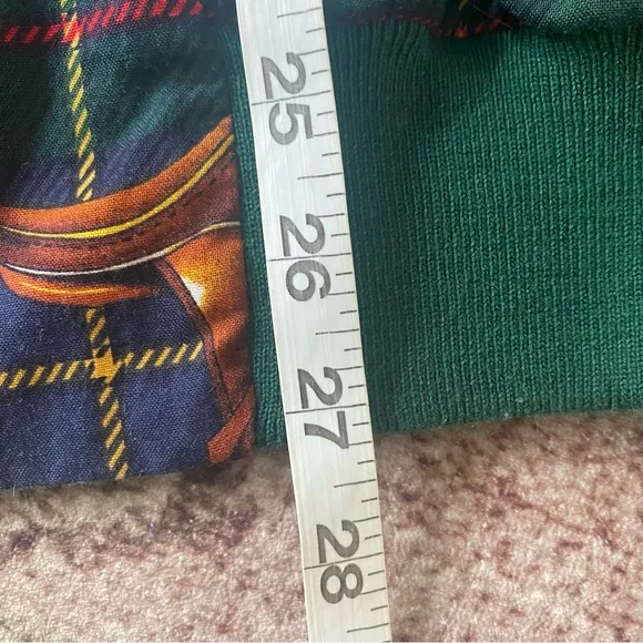 Vintage Reversible Jacket Equestrian Print Green/Red Plaid – 1990s Men’s XL