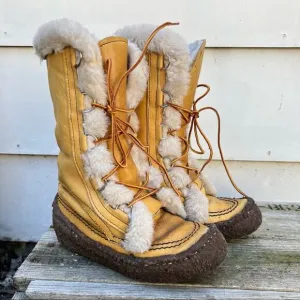 Vintage Sorel Kaufman Maple Leaf MukLuk Moccasin Sherpa Winter Boots