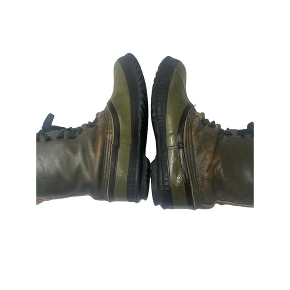 Vintage Sorel Mark V Kaufman Winter Snow Green Boots Leather Wool Liner Mens 10