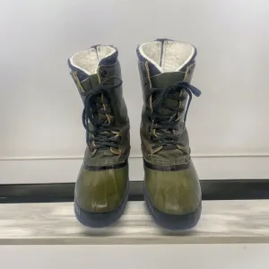 Vintage Sorel Mark V Kaufman Winter Snow Green Boots Leather Wool Liner Mens 10