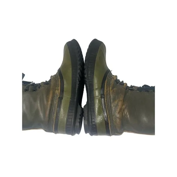 Vintage Sorel Mark V Kaufman Winter Snow Green Boots Leather Wool Liner Mens 10