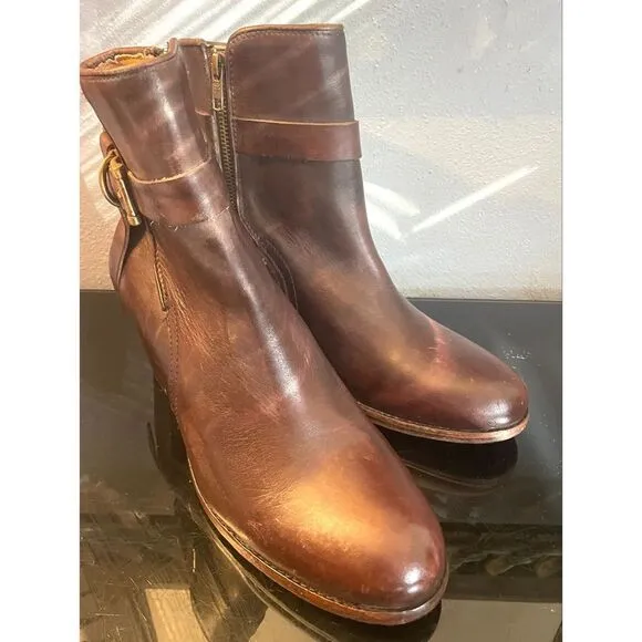 Vintage USA FRYE Women's Brown Leather Biker Boots Size 10B Preowned