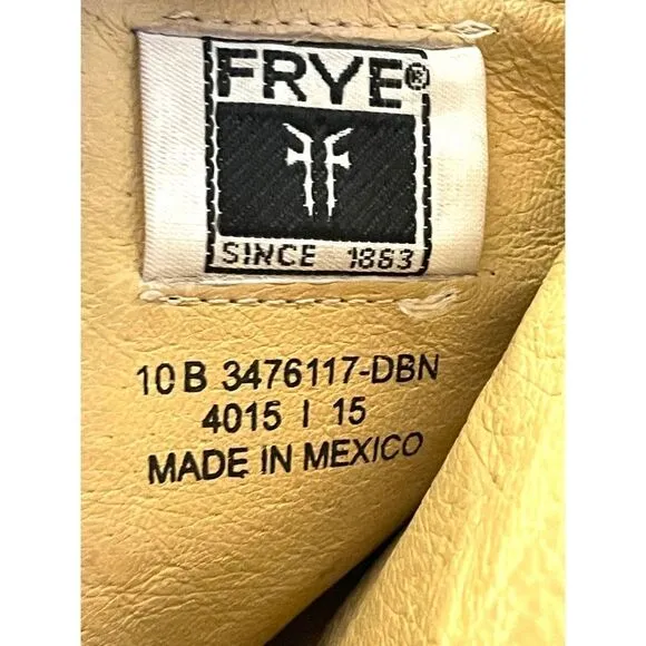 Vintage USA FRYE Women's Brown Leather Biker Boots Size 10B Preowned
