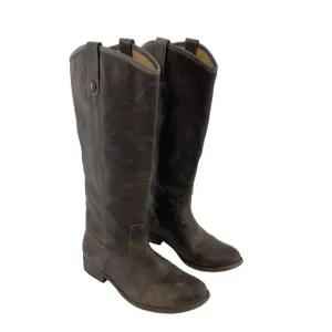 Vintage White Tag FRYE Women's Brown Leather Riding Boots, Size 8B , Preowned