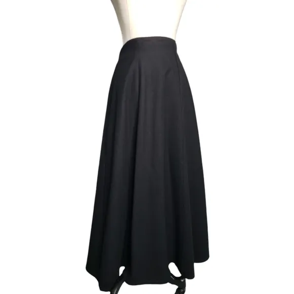 Vintage Wool Panel Minimalist Winter 80's Fall Flared Silhouette Maxi Statement
