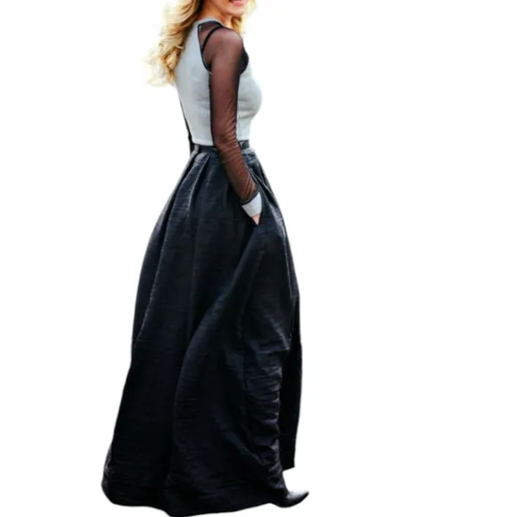 Vintage Wool Panel Minimalist Winter 80's Fall Flared Silhouette Maxi Statement
