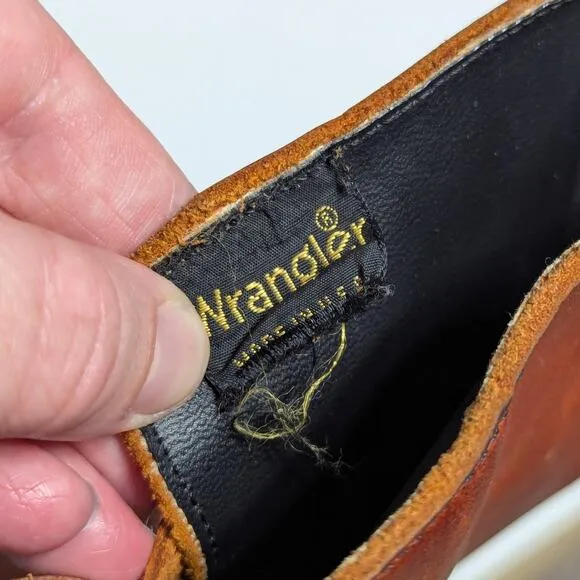Vintage Wrangler Leather Riding Boots Western 70s Tall Cowgirl Horse Girl 7.5