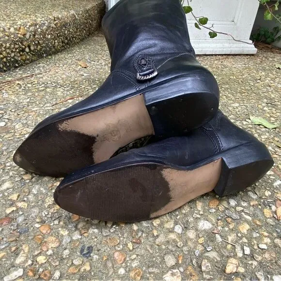 Vintage 1980’s 1990’s Aigner black flat equestrian riding boots 7